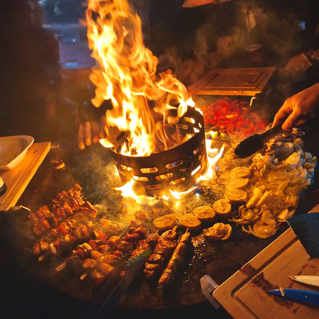 Grilleinsatz Durchmesser 25cm für Feuplatte | Grillplatte 100 cm