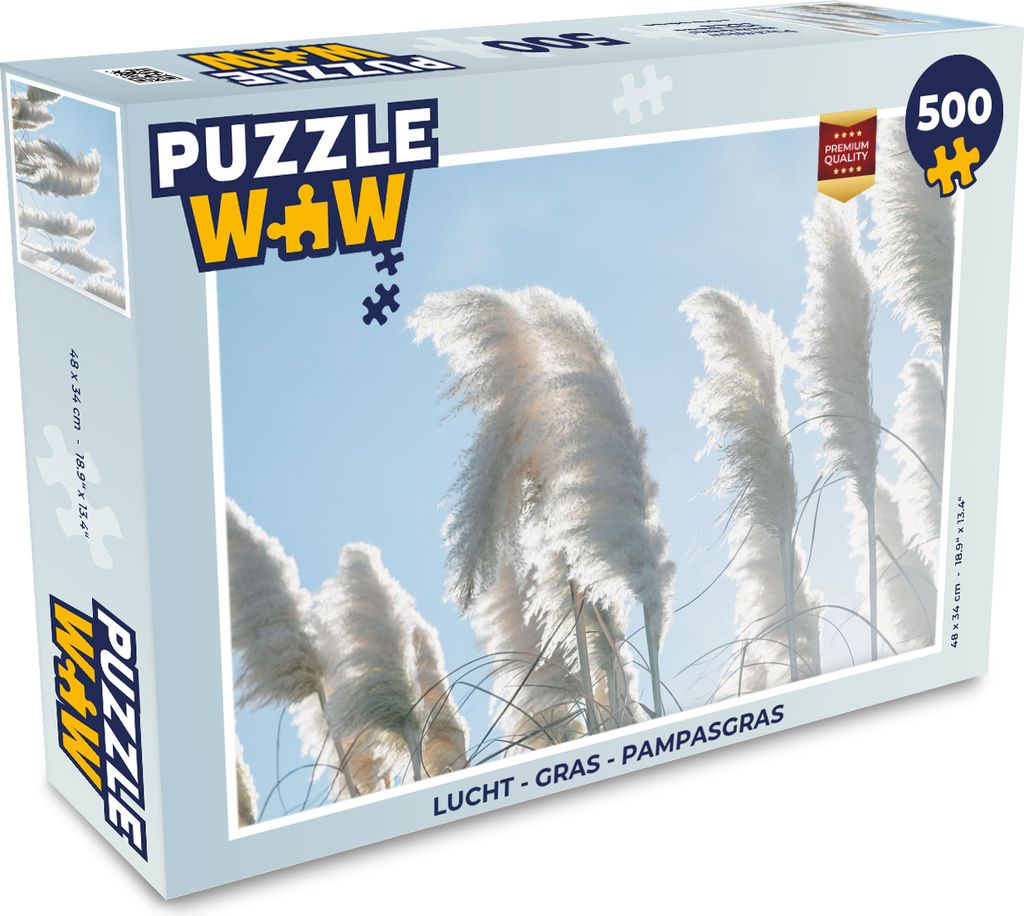 MuchoWow Puzzle 500 Teile Himmel - Gras - Pampasgras - 500 Teile - Kinder - Selberbauen - Puzzlespiele