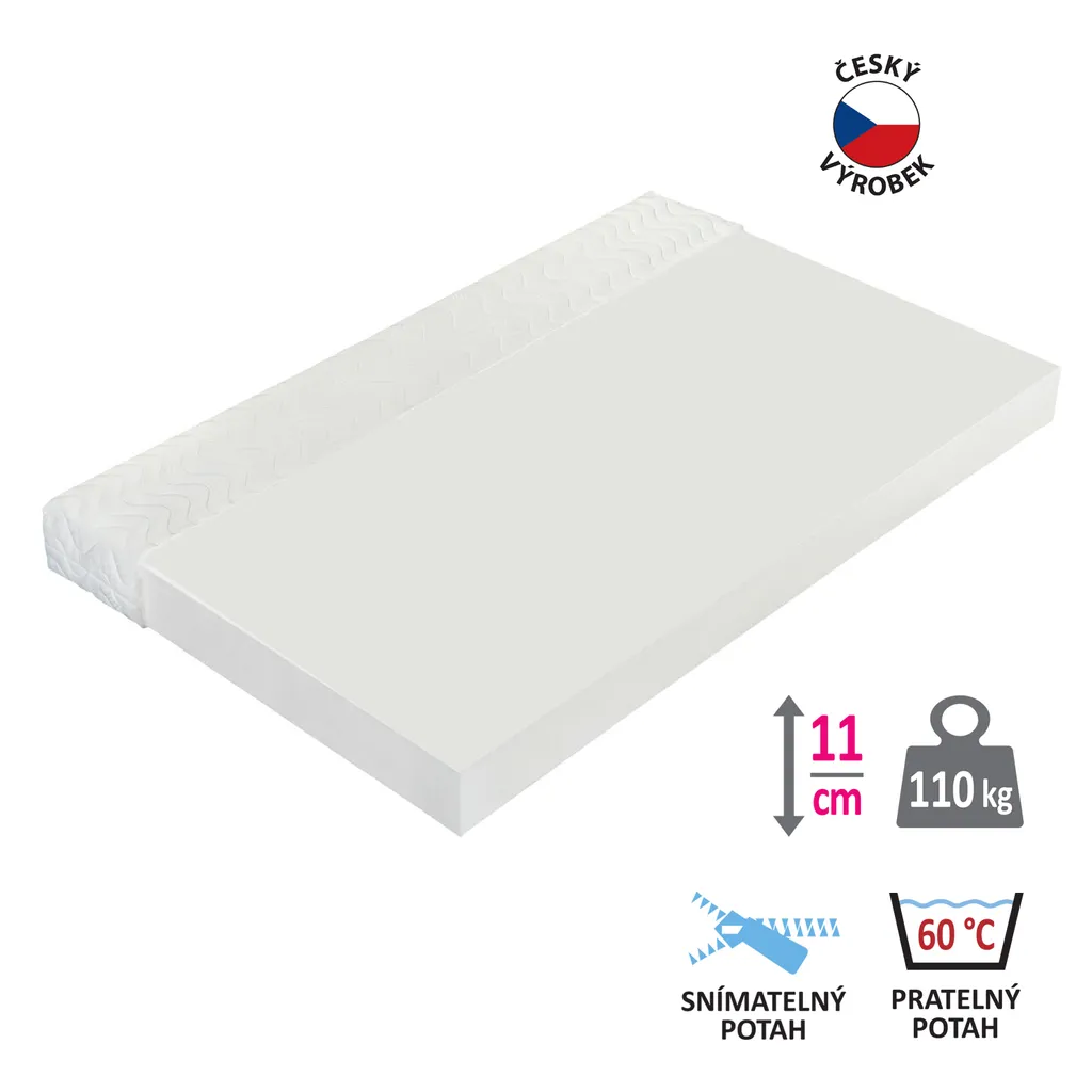 Matelas Mousse 140x200 Classic Plus M6 - Épaisseur 11cm Confortable