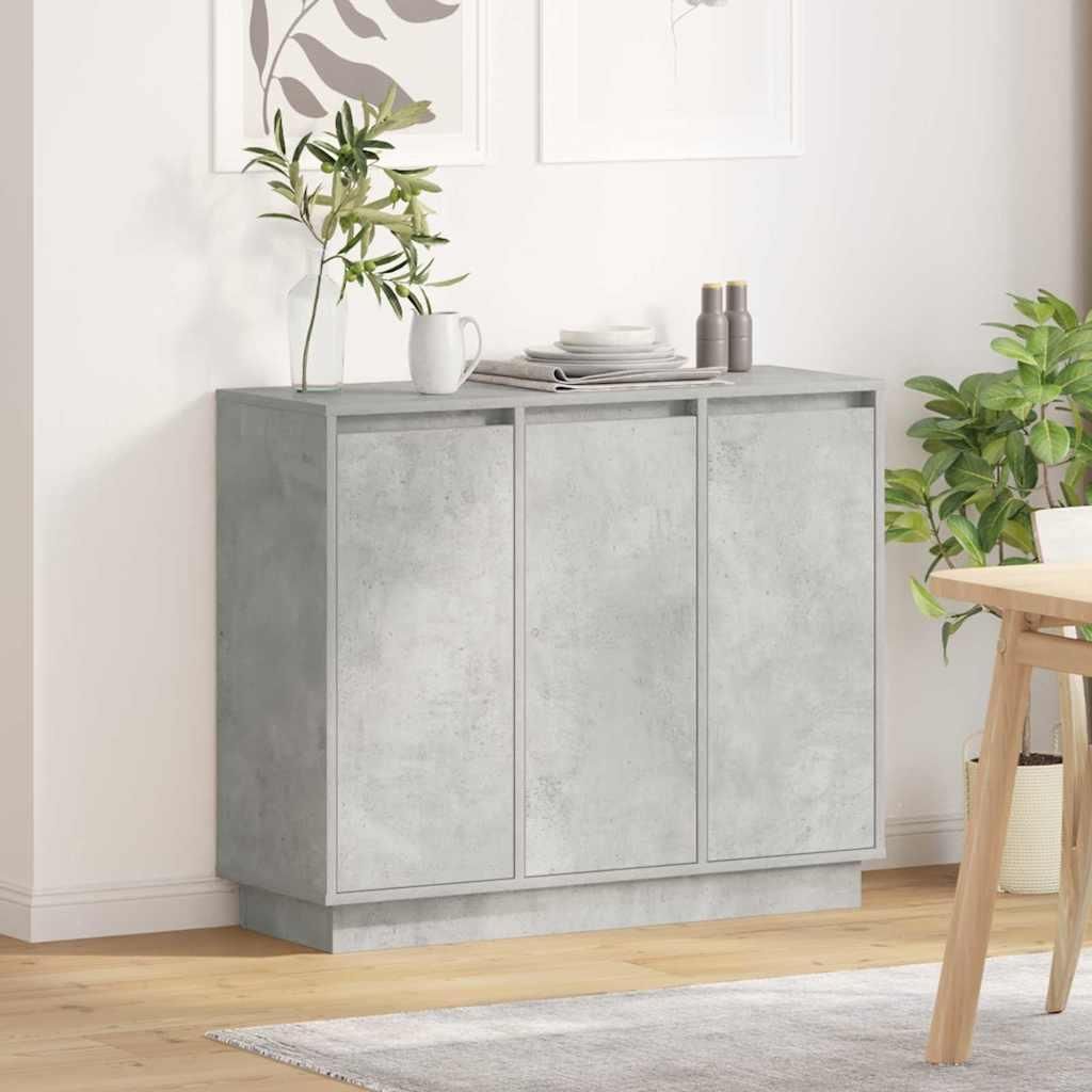 vidaXL LED-Sideboard Beton Grau 90 x 32 x 75 cm Holzwerkstoff