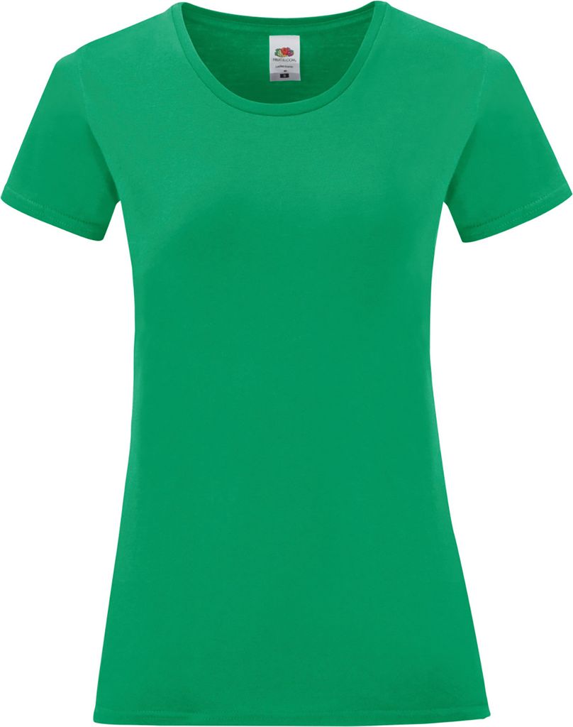 Fruit Of The Loom Damen T-Shirt Iconic, kurzärmlig PC3400 (XS) (Kleegrün)