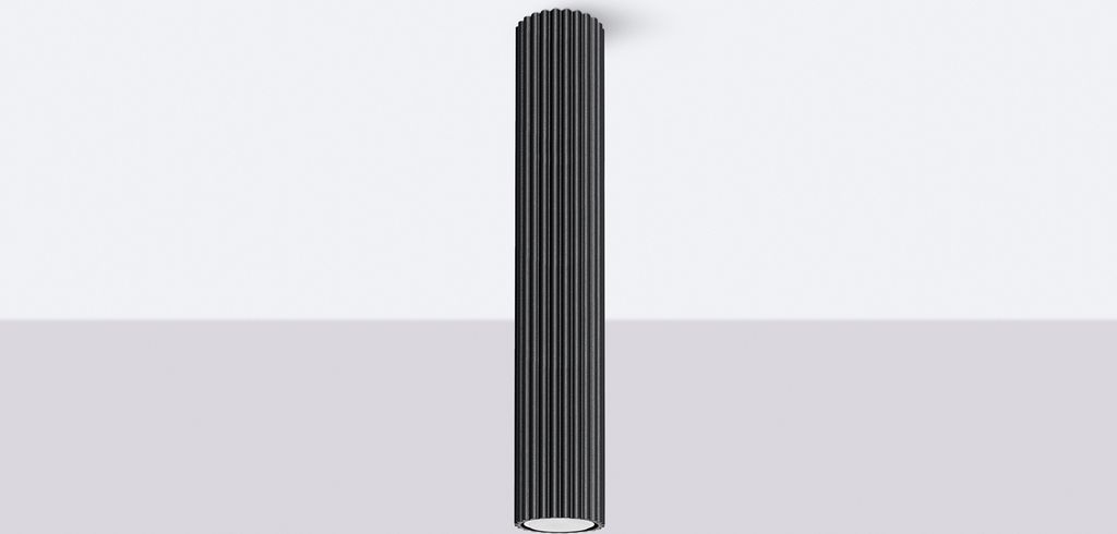 Plafond KARBON 40 schwarz 1xGU10 10W Aluminium 40x6.5x6.5cm Sollux Lighting