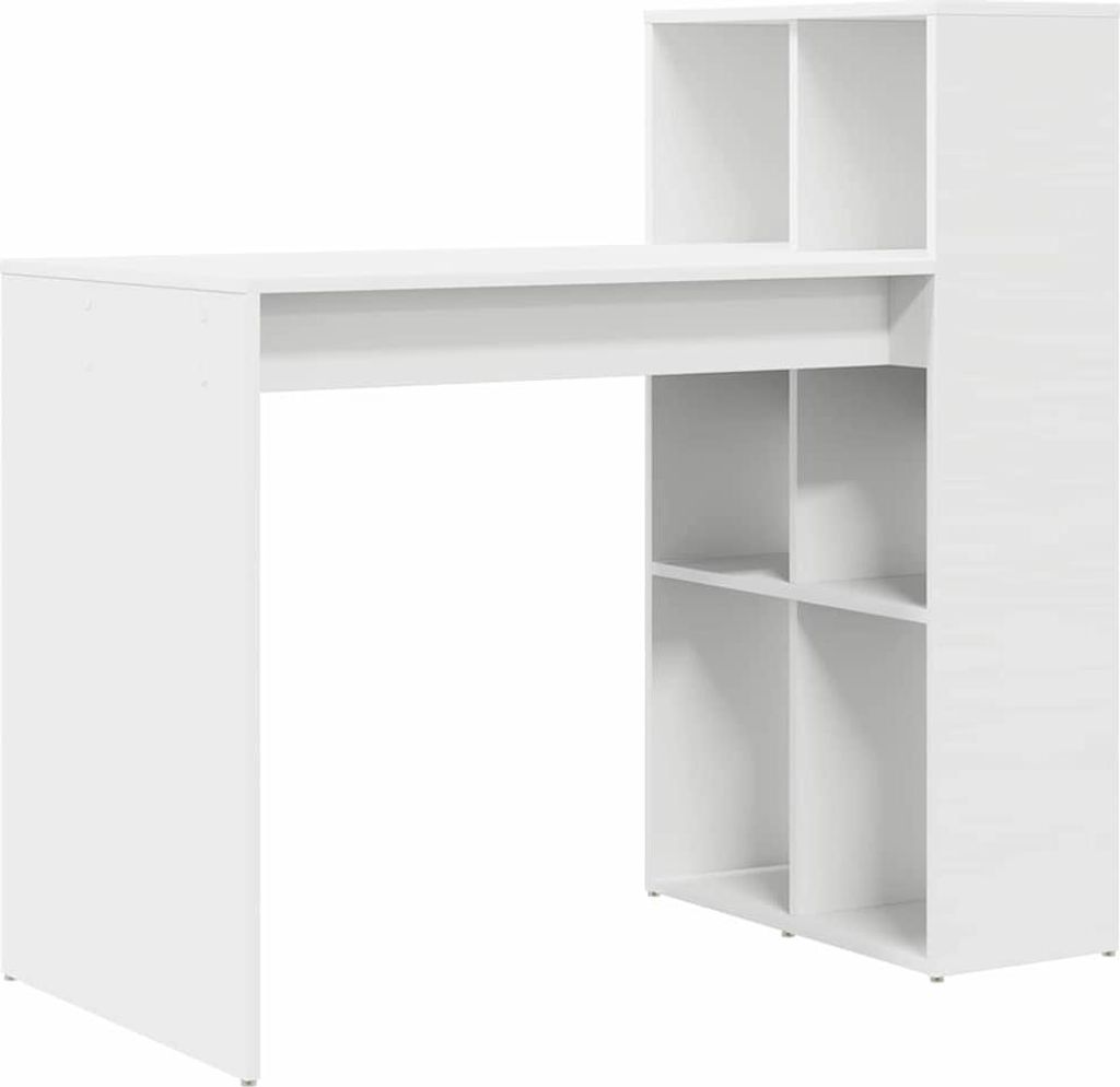 vidaXL Scrivania con ripiano Bianco 108 x 55 x 103,5 cm Immagine del prodotto 
