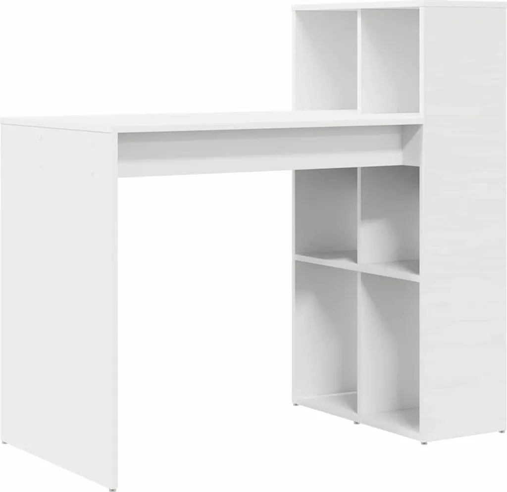 Scrivania PC Bianca vidaXL 108 cm | Setup Gaming con Ripiano
