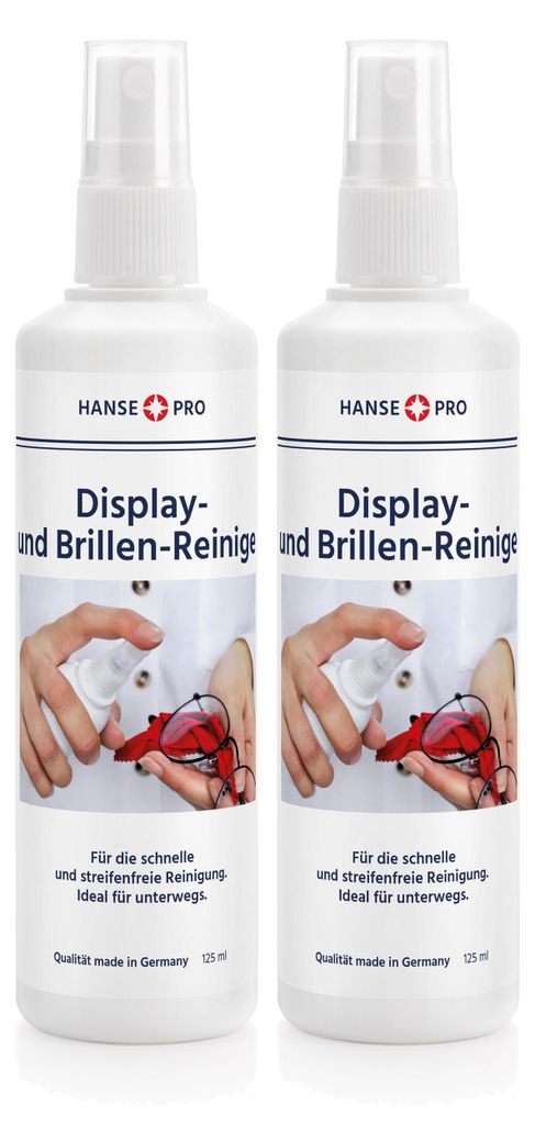 HANSE PRO Display- & Brillen-Reiniger 125ml (2er Pack) Produktbild 