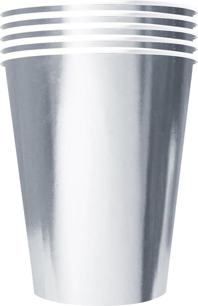 Amerikanische Trinkbecher gross Partydeko 20 Stück silber Produktbild 
