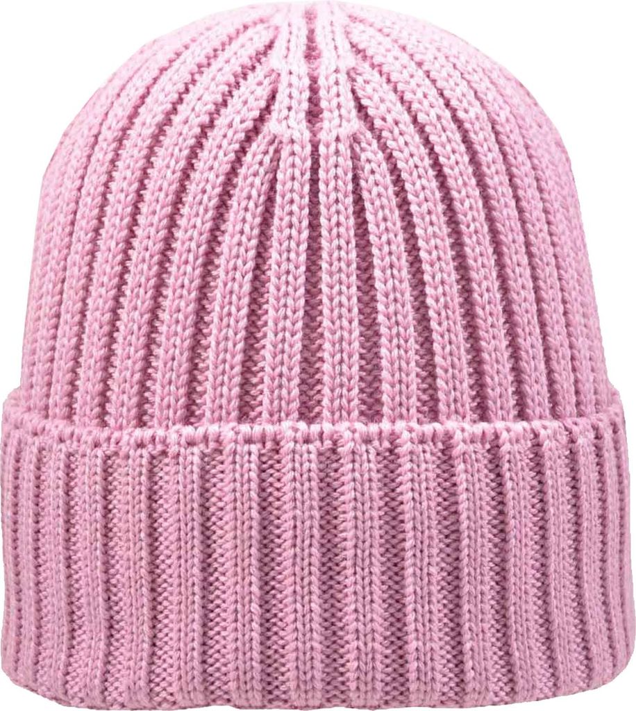 tomBrook Uni Strickmütze mit Umschlag aus Schurwolle mit Innen-Fleece-Fütterung - Wollmütze Wintermütze für Sie und Ihn in Altrosa