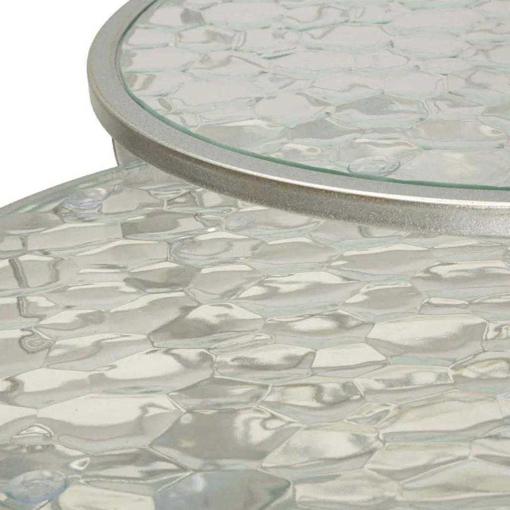 Table Basse Noah Argent 70cm (4 pcs) - Gain de Place et Design Modulable