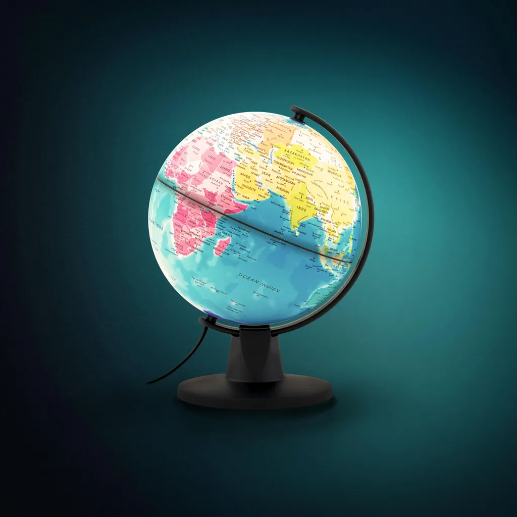 Globe terrestre lumineux CTL 16 compact lisible LED