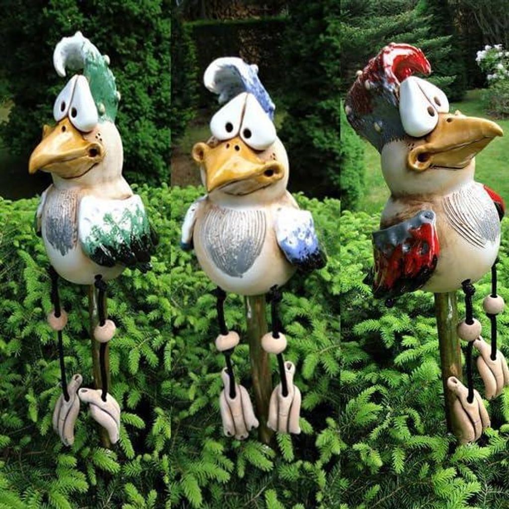 3x Hühner Deko Gartendeko Für Draußen Figuren, Huhn Produktbild 