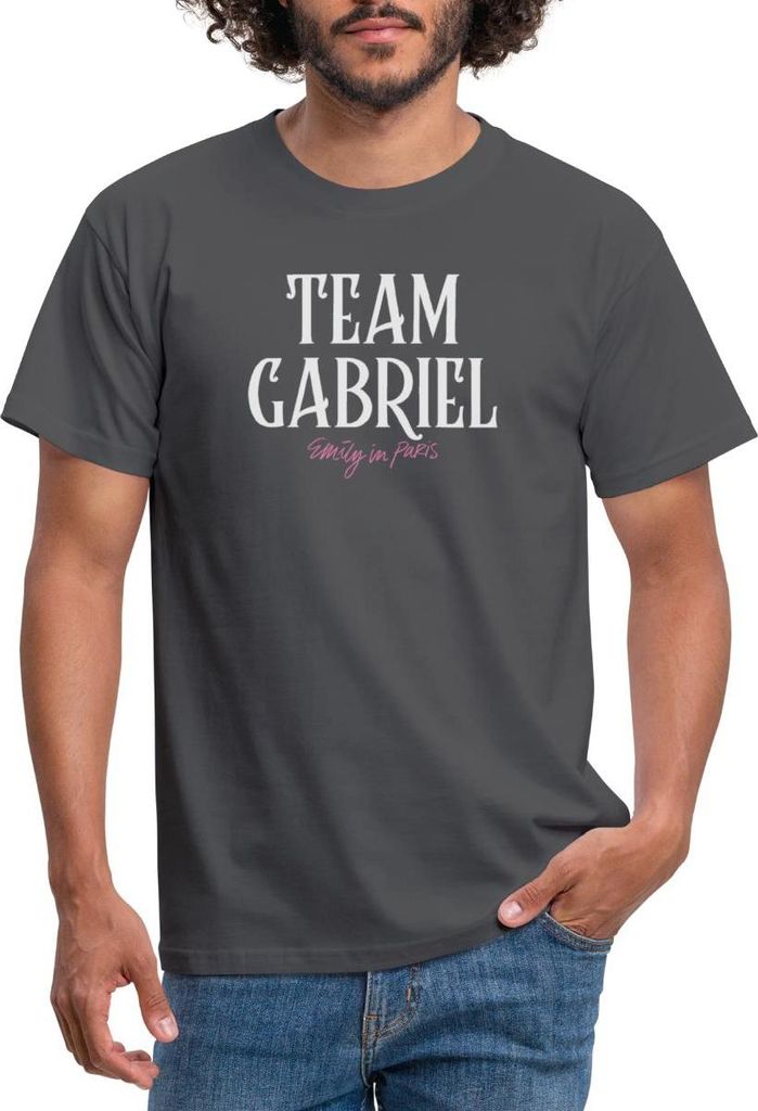 Spreadshirt Emily In Paris Team Gabriel Männer T-Shirt, S, Anthrazit