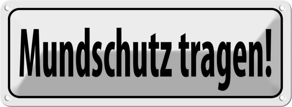 vianmo Blechschild 10x27 cm Mundschutz tragen Warnschild Hinweisschild Sicherheit Vorsicht