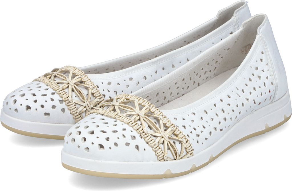 Klassischer Ballerina Rieker Ballerina Weiss Rieker Klassischer