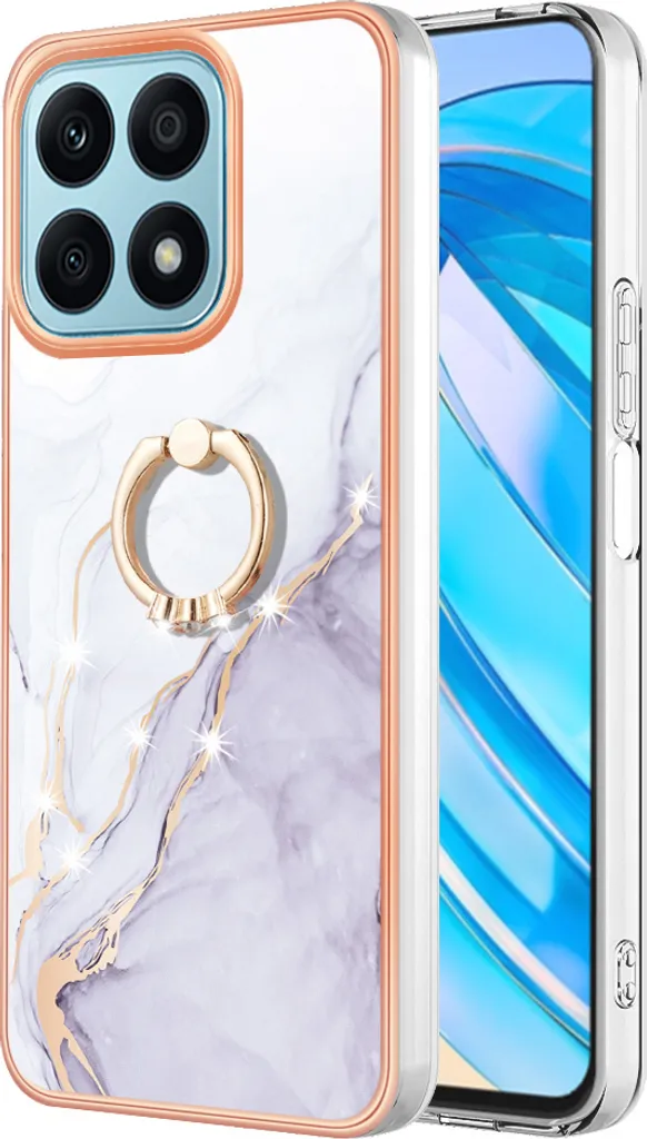 Cover Honor X8a Marmo e Oro con Ring Holder: Accessorio Moda 2024