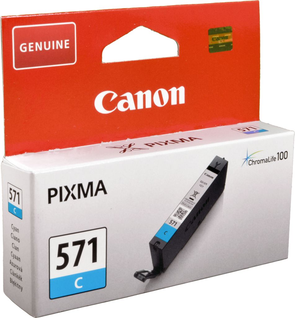 Canon CLI-571C Tinte Cyan, Standardertrag, Cyan, 7 ml, 1 Produktbild 