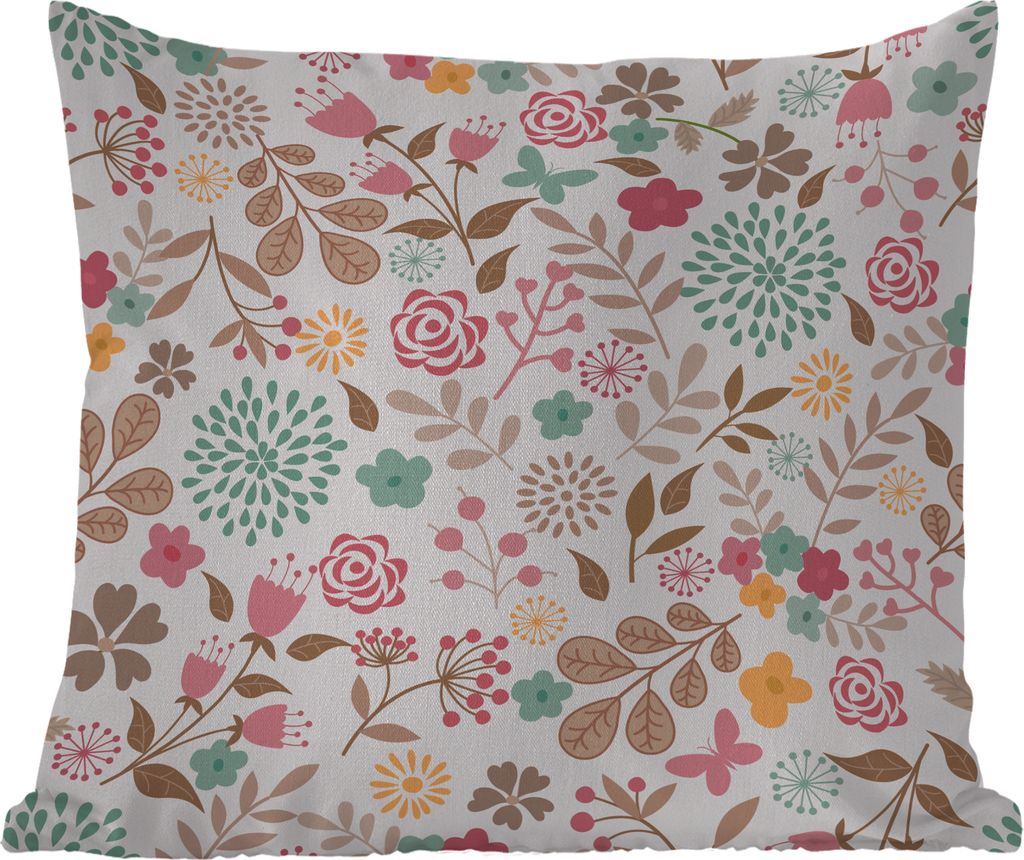 MuchoWow Outdoor Kissen - Blumen - Muster - Farben - 50x50 cm - Wetterfest - Lounge Kissen - Komfortabel - Kissen mit Bild