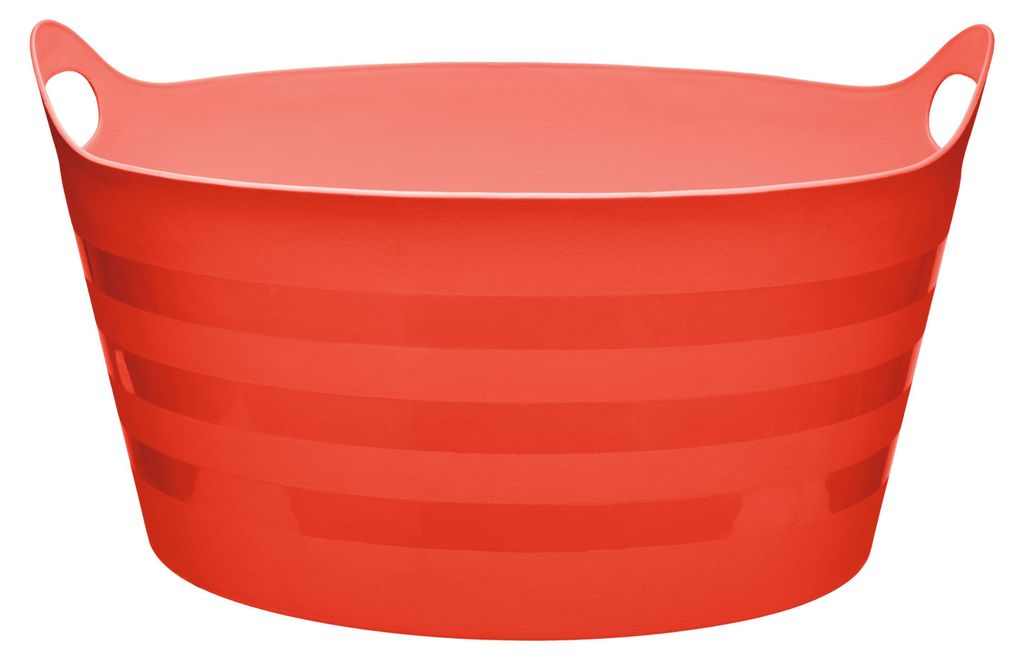 Garronda 15L Flexibler Kunststoffkübel Futtertrog Eimer Tubtrug Wäschekorb (Rot) GD-STIC-ElasticBasket