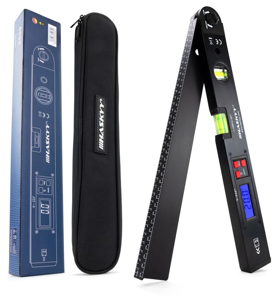 HASKYY Winkelmesser Digital Wasserwaage 0-220° Winkelsucher Produktbild 