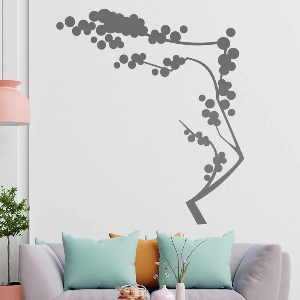 Ast mit Beeren Wandtattoo in 6 Größen - Wandaufkleber Wall Sticker - Dekoration, Küche, Wohnzimmer, Schlafzimmer, Badezimmer