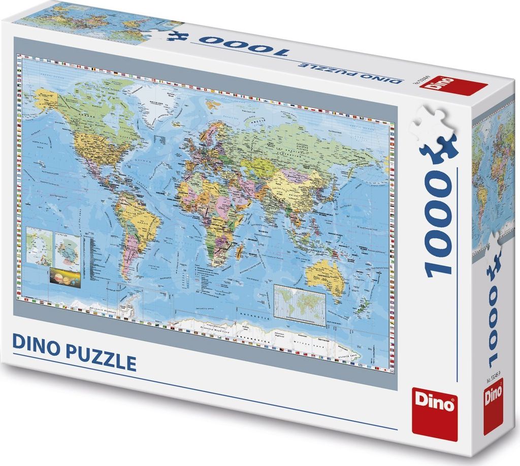 Puzzle - Mapa polityczna świata - 1000 elementów Zdjęcie produktu 