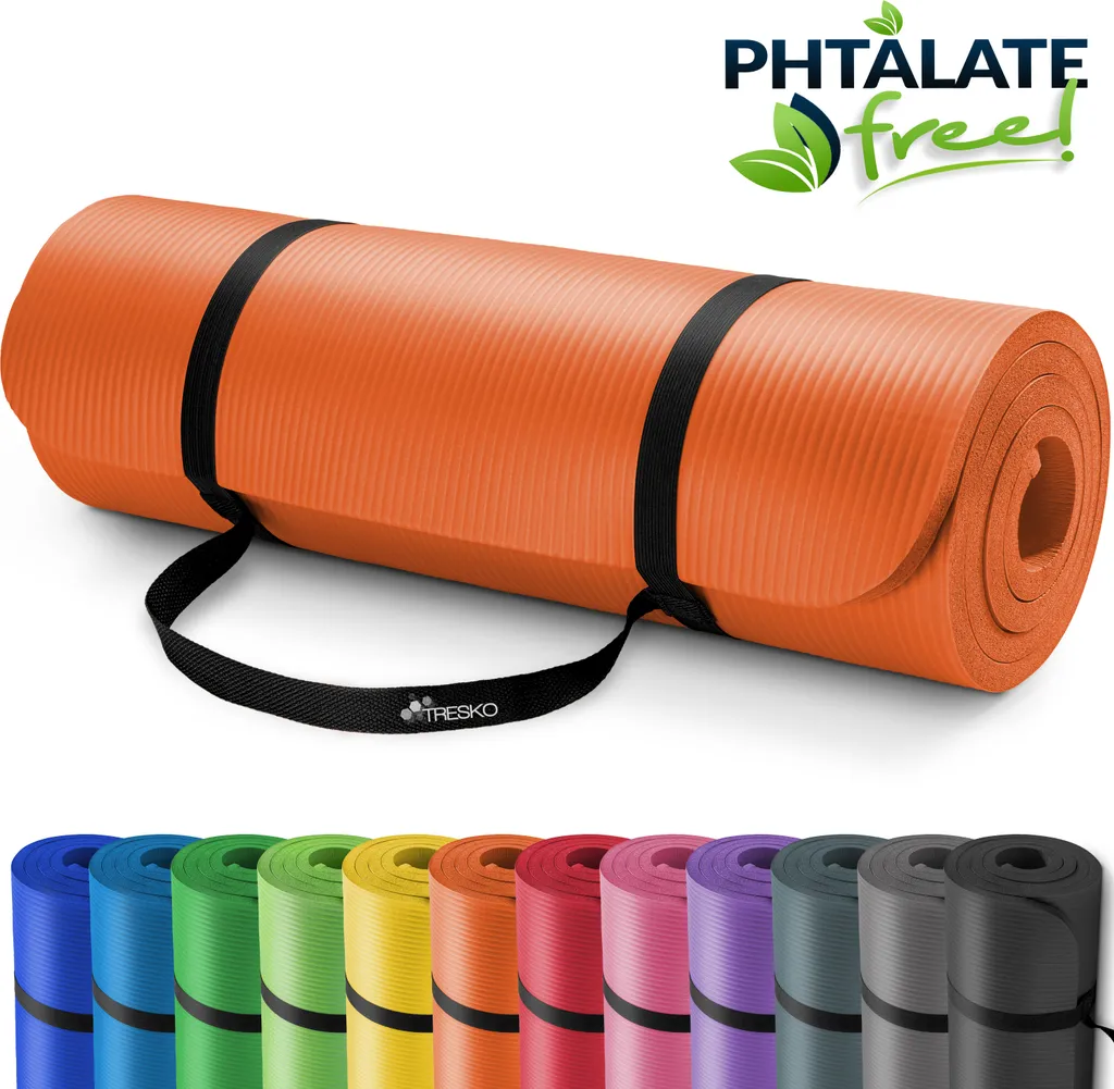 Tapis de Yoga 190x100cm Orange - Épais 1,5cm contre douleurs articulations