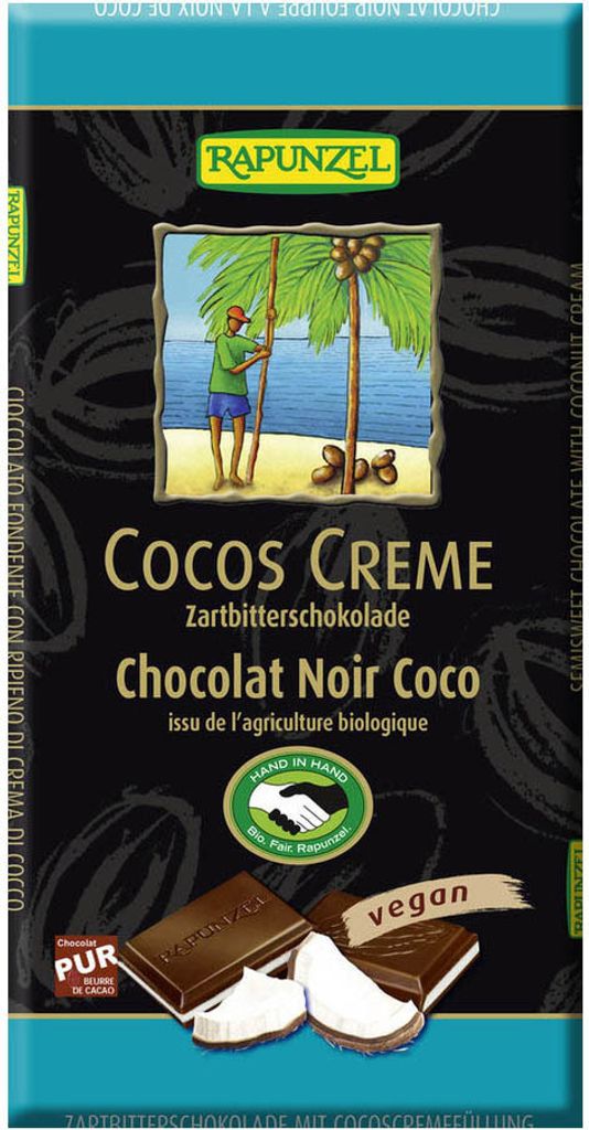 Chocolat noir - Crème de coco 100g Image du produit 