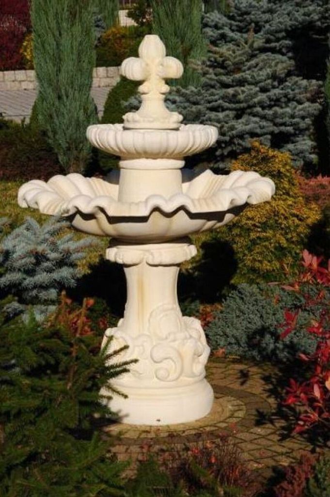 Casa Padrino Barock Springbrunnen Sandfarben Ø 100 x H. 146 cm