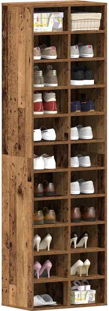 "2026 Promotion" Schuhschrank, moderner Schuhkommode, Altholz-Optik 54x34x183 cm Holzwerkstoff - Schuhregale CC31998