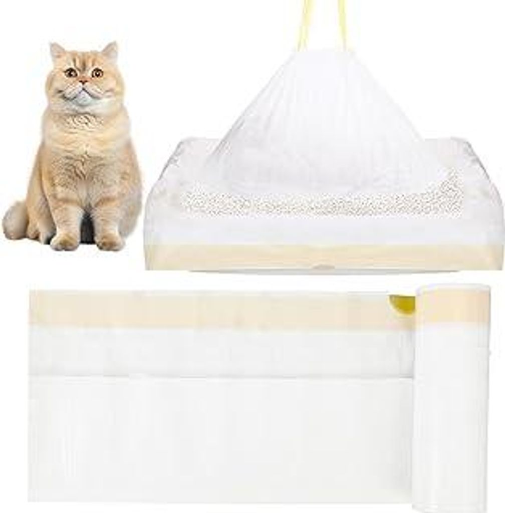 20 Stück Katzenklo Tüten Beutel Katzenmatte Katzenklo XXL Hygienebeutel Mülleimer mit Griff für Katzenstreu Klumpstreu Cat Litter Box Katzentoi...