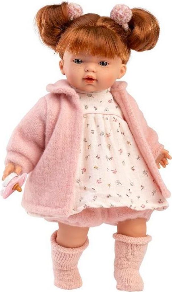 Llorens 33160 LEA – realistische Puppe mit Geräuschen und weichem Stoffkörper, 33 cm