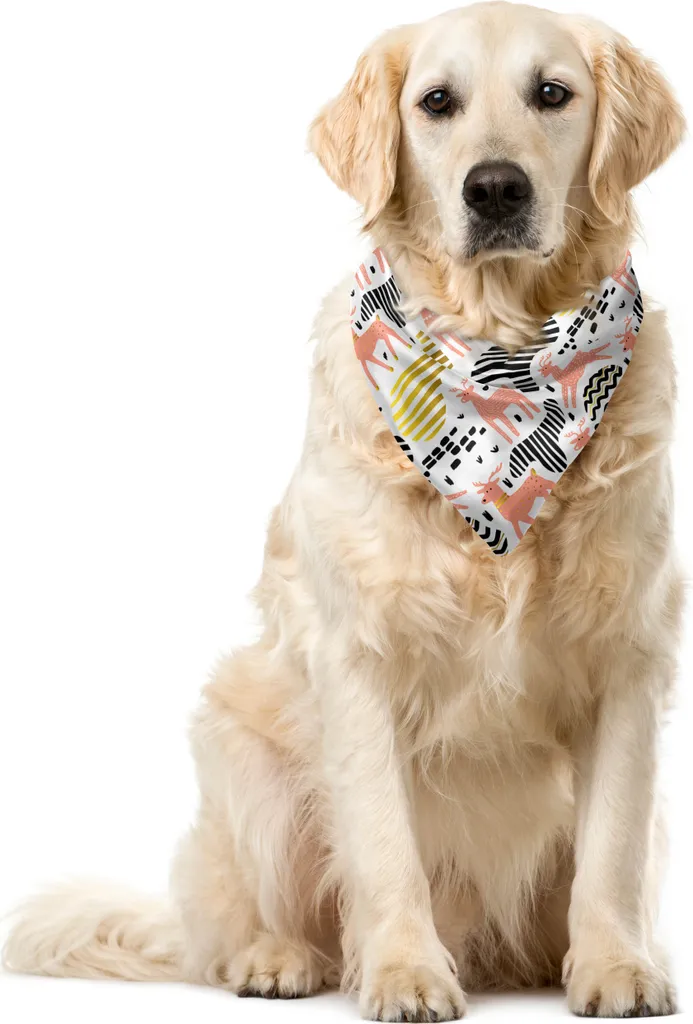 Bandana per Cani ABAKUHAUS Motivo Cervo 55x55cm Grigio Blush - Qualità