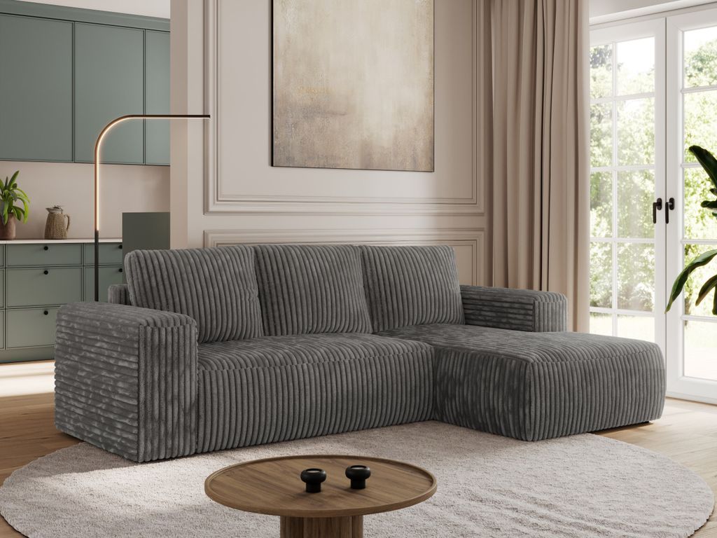 MKS MEBLE Sofa mit Schlaffunktion - Ecksofa mit Schlaffunktion und Bettkasten - Sofa 3 Sitzer - Schlafsofa - Couch - Schlafsofa mit Bettkasten - Tr...