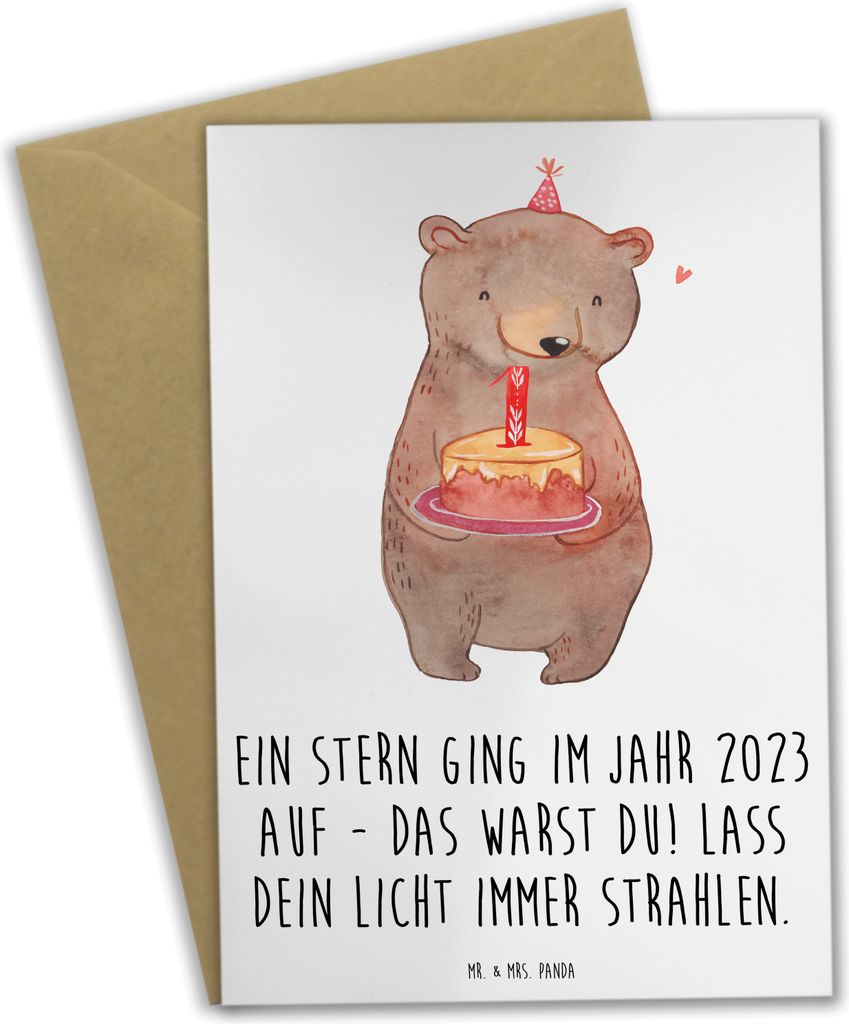 Mr. & Mrs. Panda spruchkarte 2023 Geburtstag Stern - Weiß - Geschenk, hochzeitskarten, Grußkarte, Geburtstagsgeschenk, Geburtstagsfeier, glückwu...