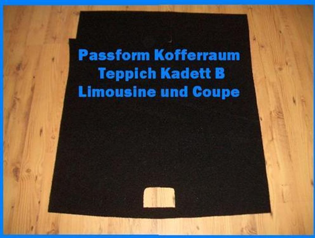 Kofferraummatte /Teppich passend für Opel Kadett B Coupe Limousine 1965-1973