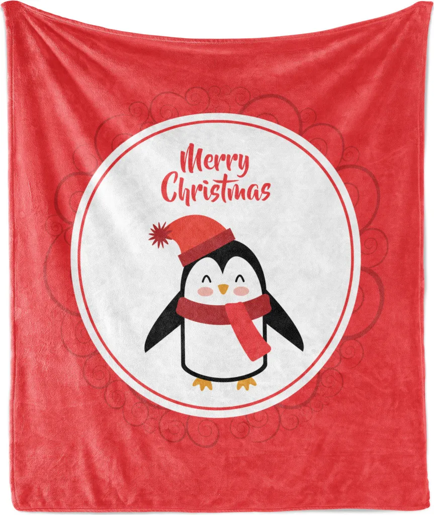 Offerta Coperta Abakuhaus 125x175 Pile Flanella Natalizia Penguin