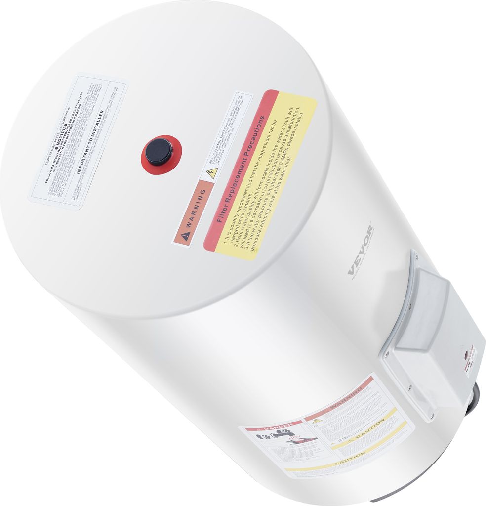 VEVOR Elektrischer Warmwasserbereiter, 18-Gallonen-Tank, 1,6 KW Durchlauferhitzer, IPX4 wasserdichter Seitenanschluss, geeignet für Dusche, Badewanne