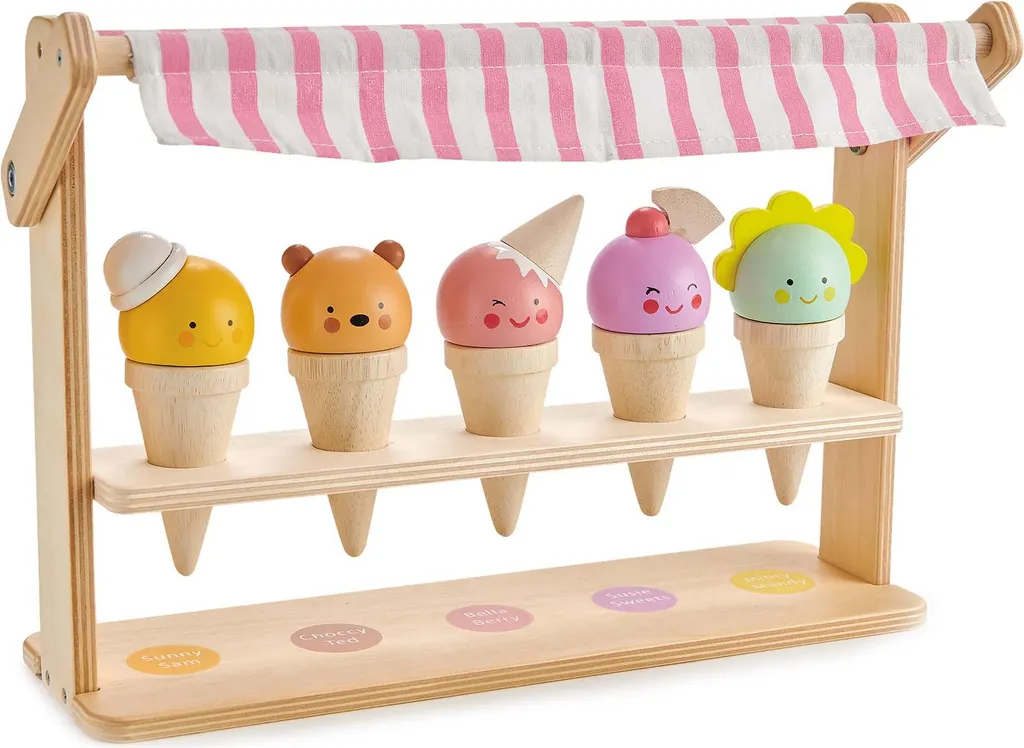Cuisine et Repas Enfant : Ensemble de Glaces Scoops and Smiles en Bois