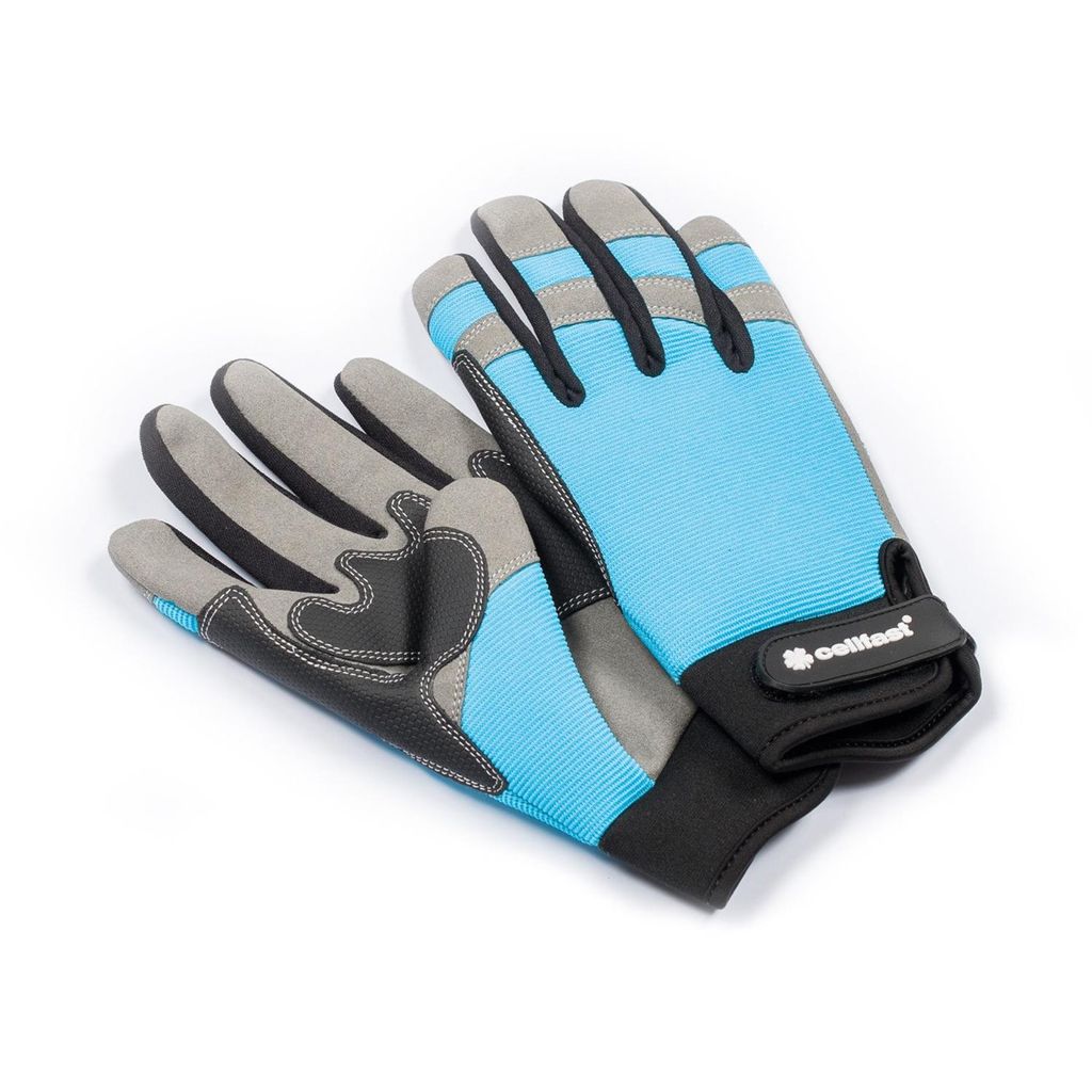 Handschuche Leichte Werkzeughandschuhe CELLFAST Größe 9/L Polyesterlatex Blau 
