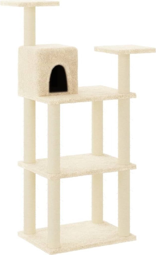 vidaXL Graffiatoio in sisal crema 118,5 cm Immagine del prodotto 