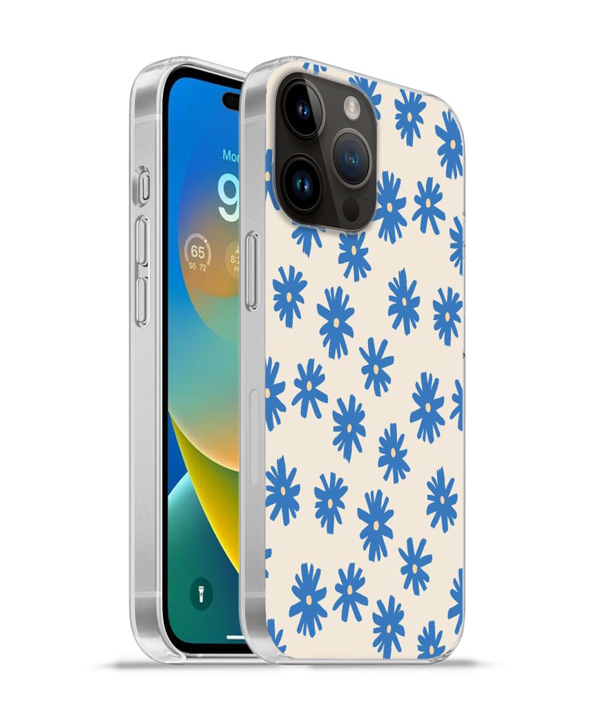 MuchoWow Handyhülle Schutzhülle Hülle für Apple iPhone 14 Pro Max Blume - Muster - Minimalismus Silikon Softcase Handy Hülle - Hardcover