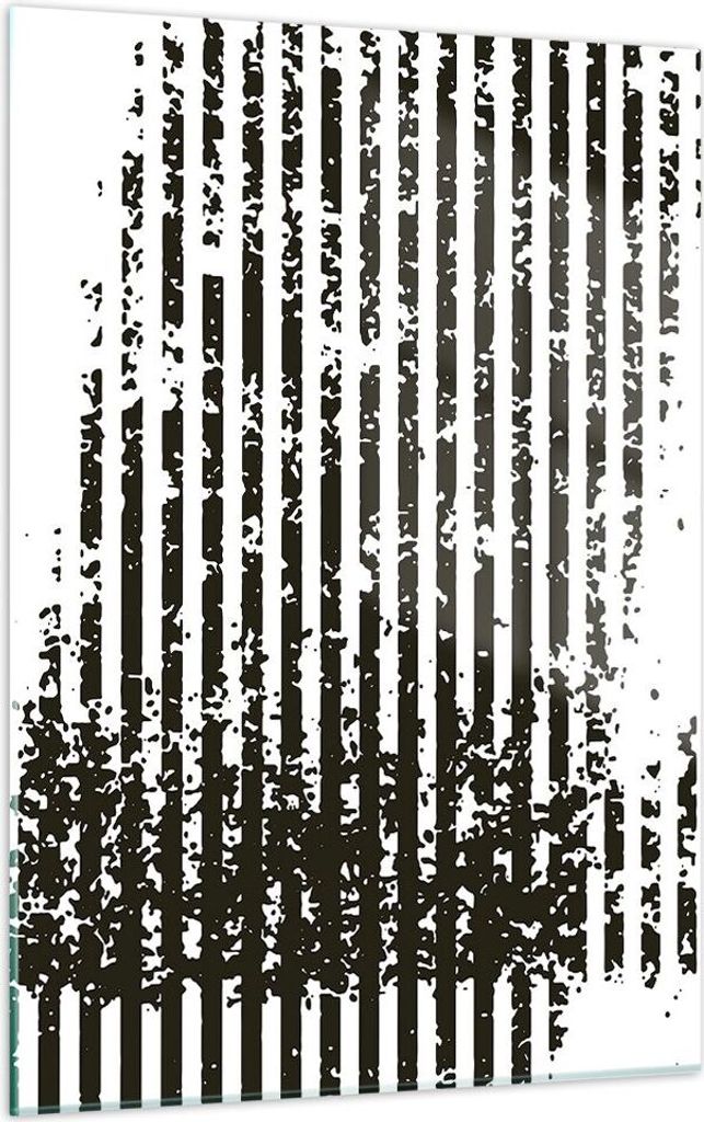 Bilder auf glas - Einteilig - Abstraktion Schwarz Gürtel - 50x70cm - Glasbilder - Wandbilder - Bilder - zum Aufhängen bereit - Wanddekoration aus...