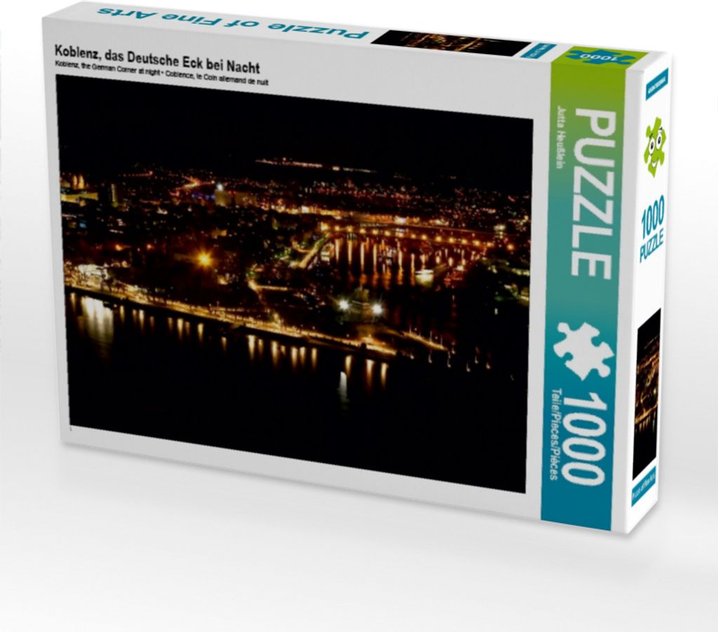 Calvendo Koblenz, das Deutsche Eck bei Nacht 1000 Teile Puzzle quer 640x480mm, Heußlein Jutta; 7414782