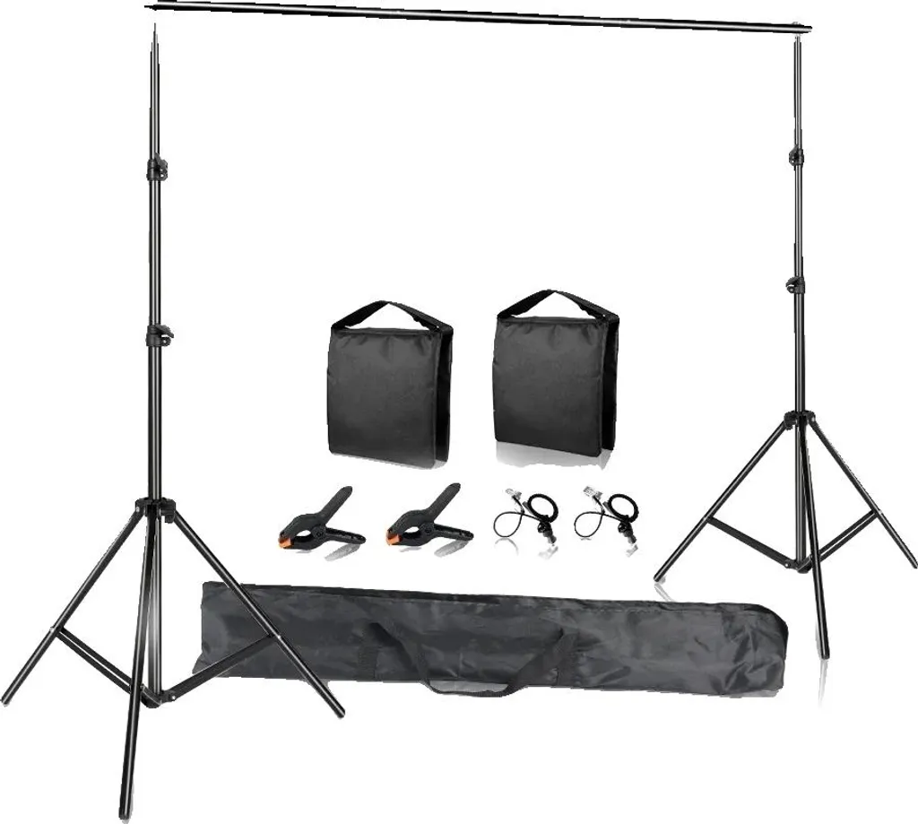 Support d'arrière-plan photo 2,6 x 3 m en aluminium avec sacs de sable
