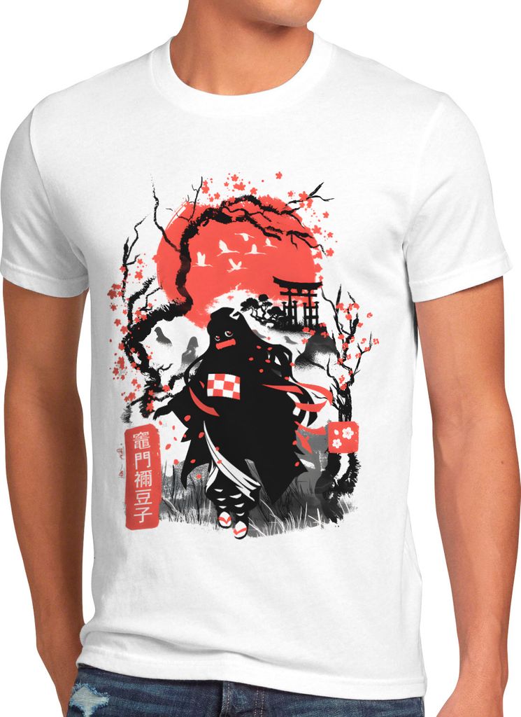 style3 Nezuko Cherry Blossom Herren T-Shirt demon anime japan manga