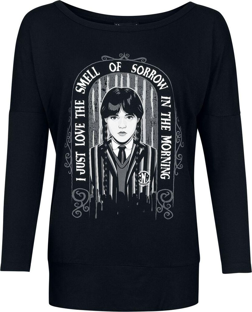 Wednesday Langarmshirt Damen Smell Of Sorrow schwarz M