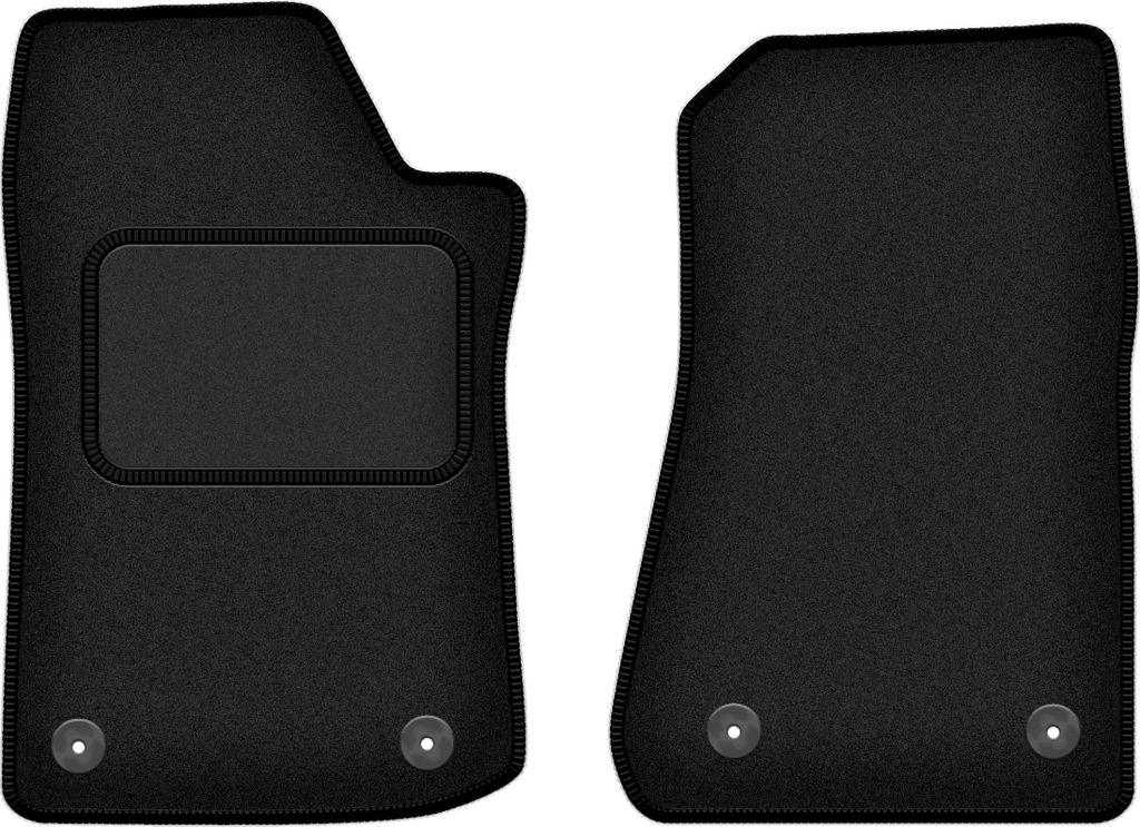 Velours-Fußmatten Vorne passend für Jeep Gladiator (0, Bj. 2019-) – schwarz, passgenau, mit Befestigungen set 2 Stk. - STANDARD
