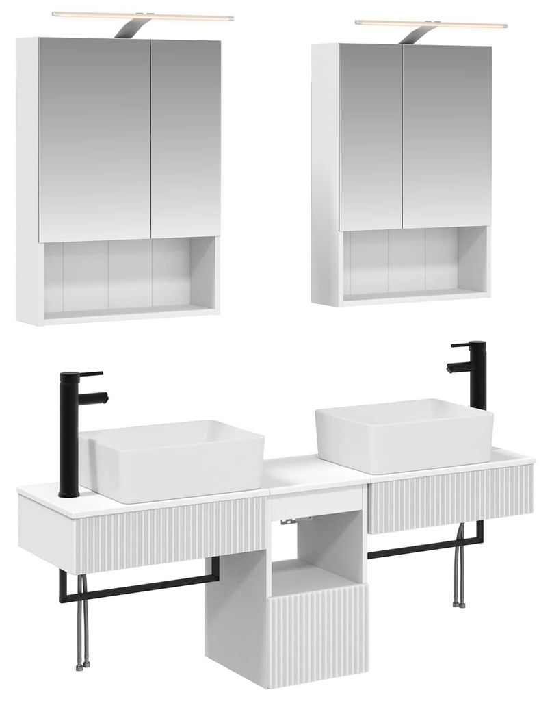 vidaXL Badezimmerschrank-Set 5 pcs Weiß 50 x 14,5 x 70 cm