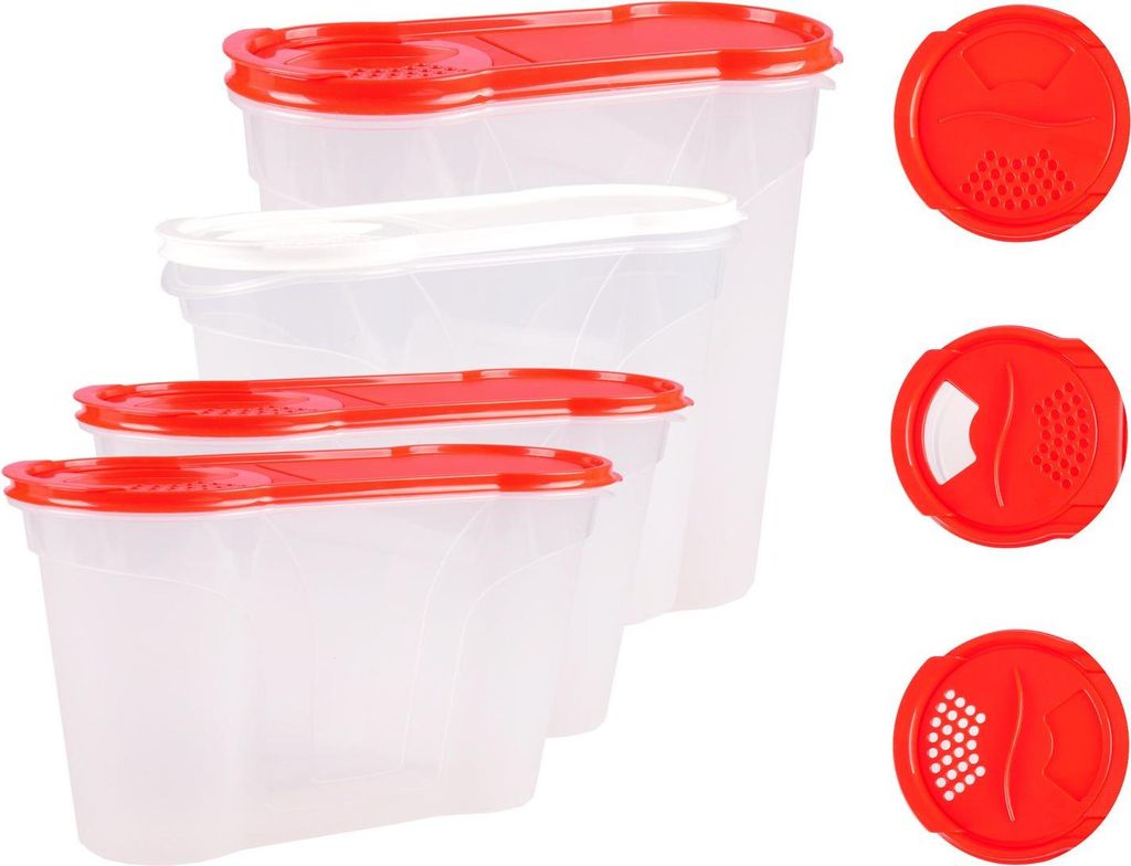 Rival Schüttdosen 1,3/2,4/4 L Cerealienbox Müslidose Cornflakesdose Vorratsdose Aufbewahrungsdosen Vorratsdose Streudosen