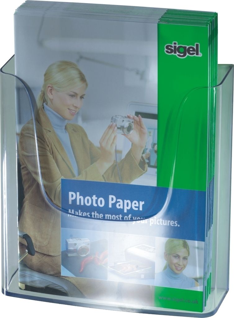 Wand-Prospekthalter A4 mit 1 Fach glasklar incl. Schrauben und Dübel VE=4x1 Stück