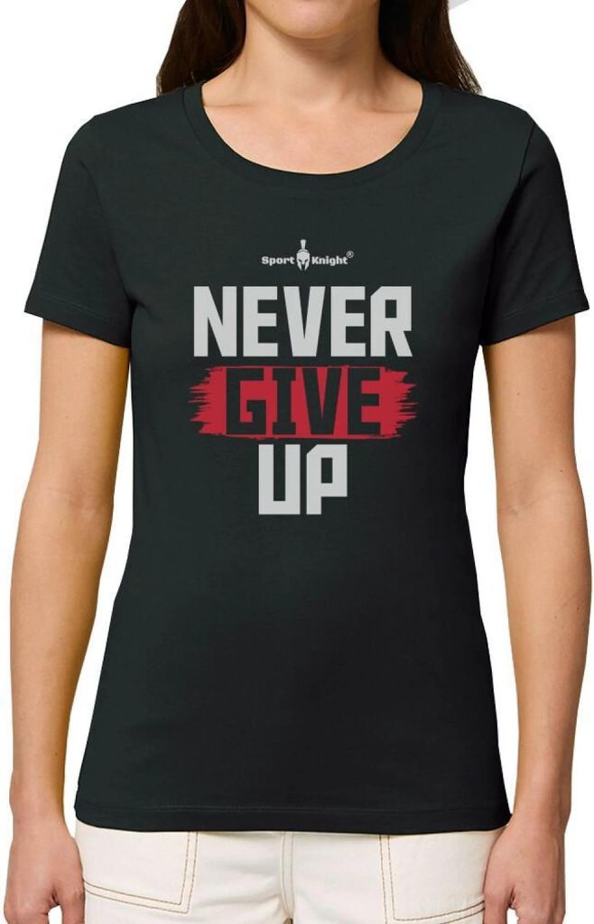 Sport-Knight Damen Fitness T-Shirt "Never Give Up" Organisch Premium